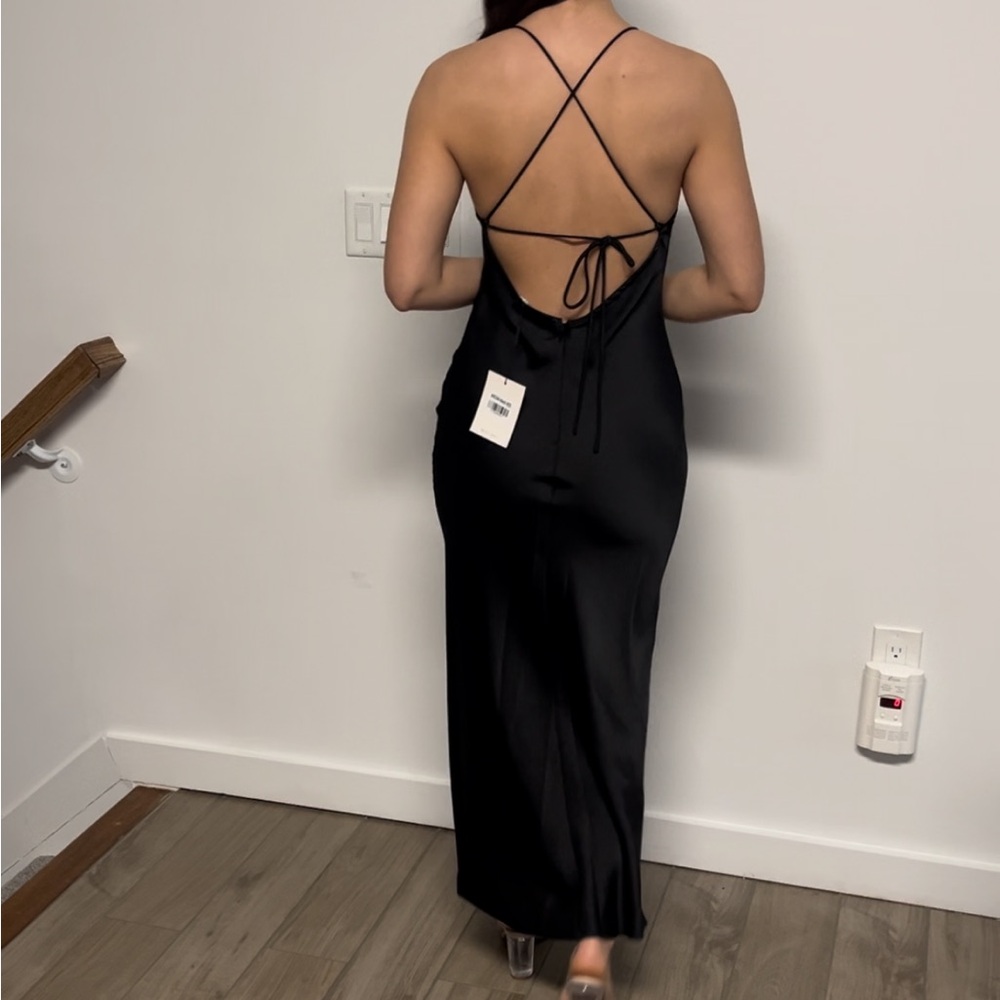 NWT black hello molly satin dress
